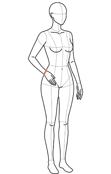 Ilustração com linha ao redor do punho